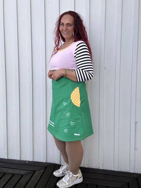 Gøy&moro ❤️ Jeanskjole_grønn/lyserosa