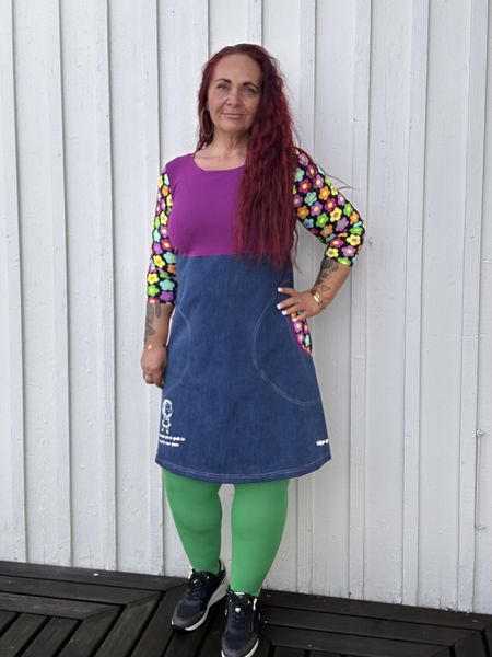 En god resept❤️jeanskjole_mørkeblå/mørk aubergin